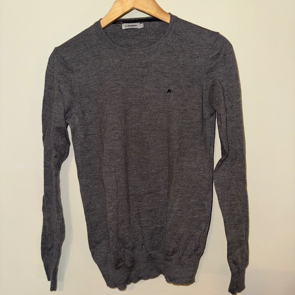 J. Lindberg Gray Merino Crewneck
